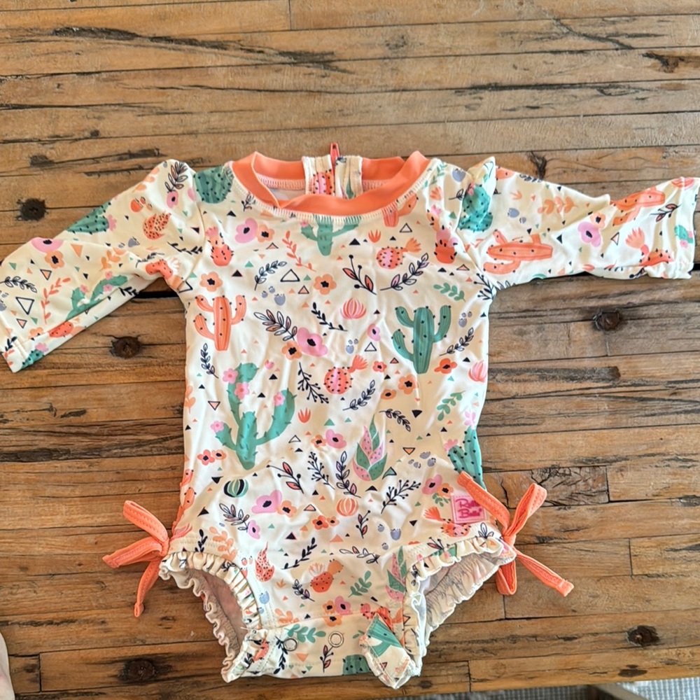 Ruffle Butts Colorful Cactus Baby Swimsuit